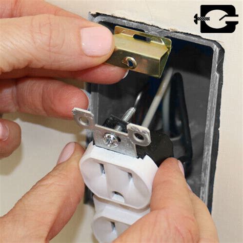 g clip electrical outlet box repair|electrical box screw hole broken.